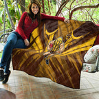 Hawthorn Hawks Australian Football Quilt Fierce Bird Mascot - Bold Team Colors