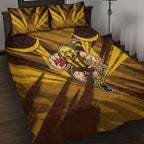 Hawthorn Hawks Australian Football Quilt Bed Set Fierce Bird Mascot - Bold Team Colors