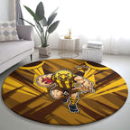 Hawthorn Hawks Australian Football Round Carpet Fierce Bird Mascot - Bold Team Colors