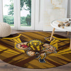 Hawthorn Hawks Australian Football Round Carpet Fierce Bird Mascot - Bold Team Colors