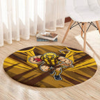 Hawthorn Hawks Australian Football Round Carpet Fierce Bird Mascot - Bold Team Colors