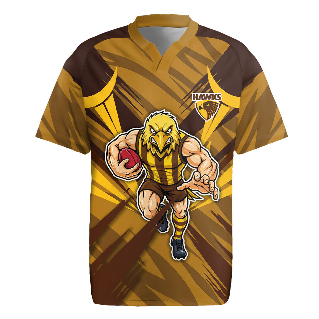 Hawthorn Hawks Australian Football Rugby Jersey Fierce Bird Mascot - Bold Team Colors