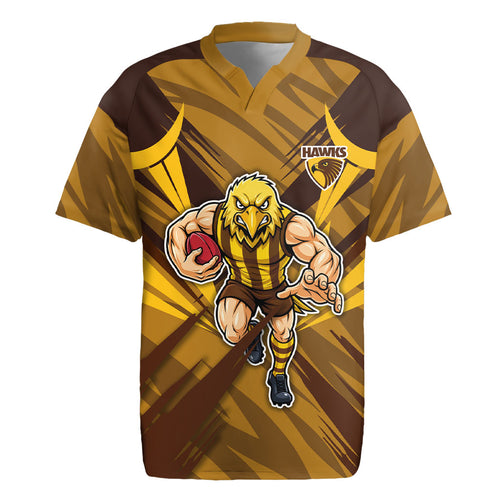 Hawthorn Hawks Australian Football Rugby Jersey Fierce Bird Mascot - Bold Team Colors
