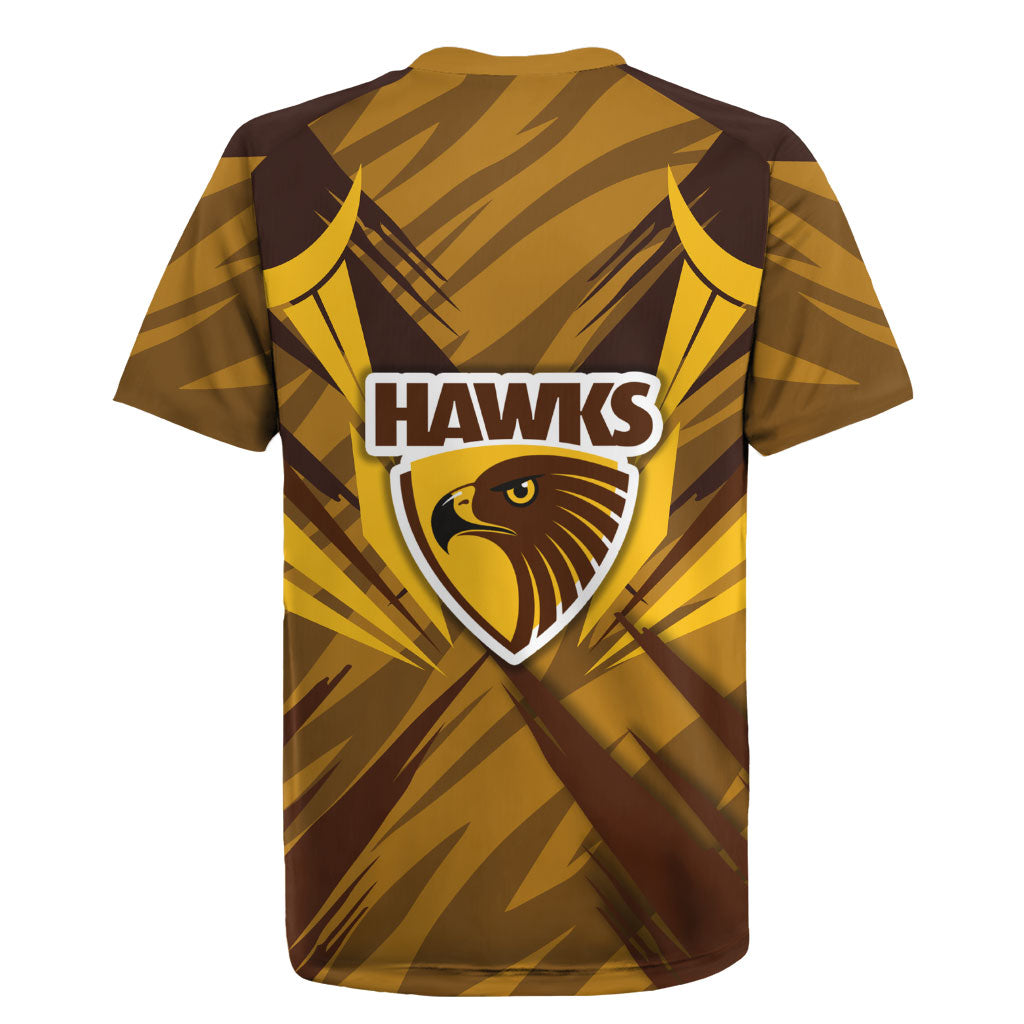 Hawthorn Hawks Australian Football Rugby Jersey Fierce Bird Mascot - Bold Team Colors