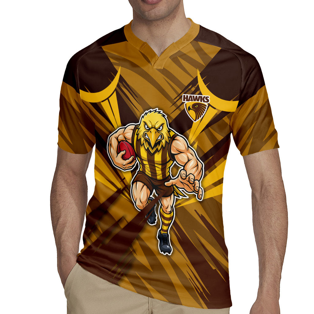 Hawthorn Hawks Australian Football Rugby Jersey Fierce Bird Mascot - Bold Team Colors