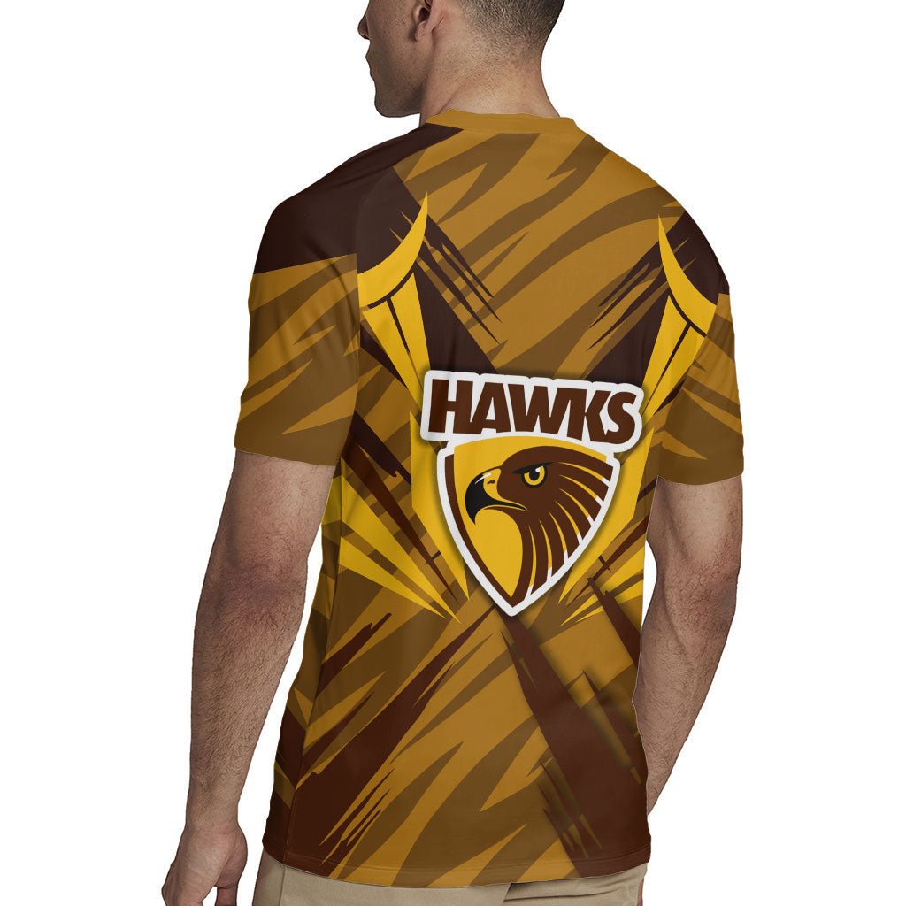 Hawthorn Hawks Australian Football Rugby Jersey Fierce Bird Mascot - Bold Team Colors