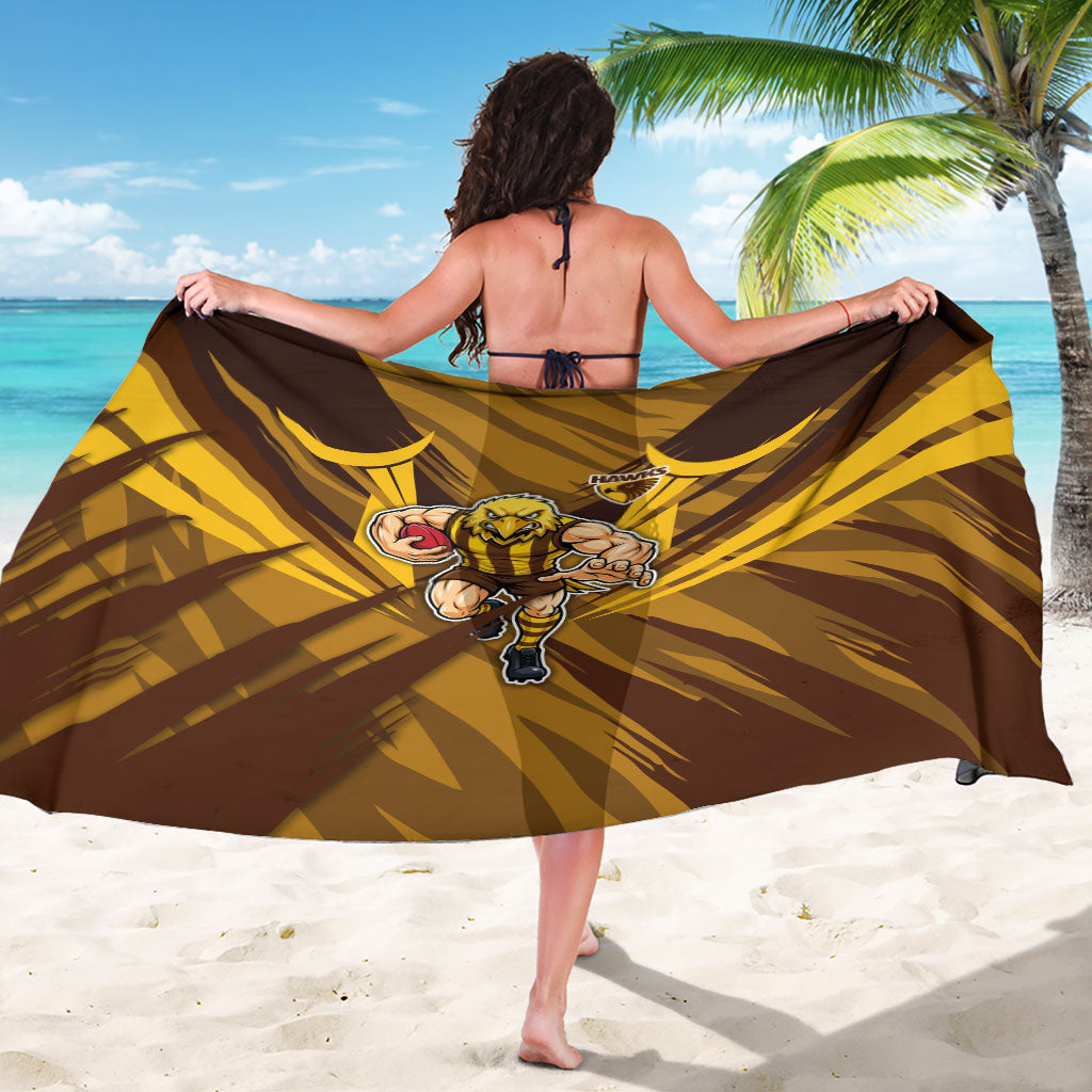 Hawthorn Hawks Australian Football Sarong Fierce Bird Mascot - Bold Team Colors
