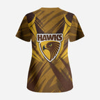 Hawthorn Hawks Australian Football Scrub Top Fierce Bird Mascot - Bold Team Colors