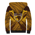 Hawthorn Hawks Australian Football Sherpa Hoodie Fierce Bird Mascot - Bold Team Colors