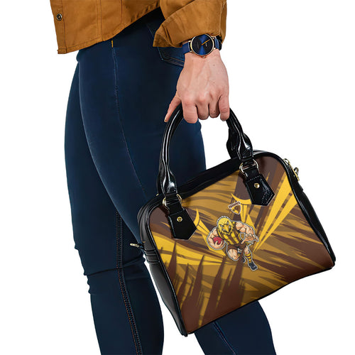 Hawthorn Hawks Australian Football Shoulder Handbag Fierce Bird Mascot - Bold Team Colors