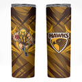 Hawthorn Hawks Australian Football Skinny Tumbler Fierce Bird Mascot - Bold Team Colors