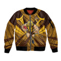 Hawthorn Hawks Australian Football Sleeve Zip Bomber Jacket Fierce Bird Mascot - Bold Team Colors