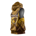 Hawthorn Hawks Australian Football Sleeveless Hoodie Fierce Bird Mascot - Bold Team Colors