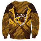 Hawthorn Hawks Australian Football Sweatshirt Fierce Bird Mascot - Bold Team Colors