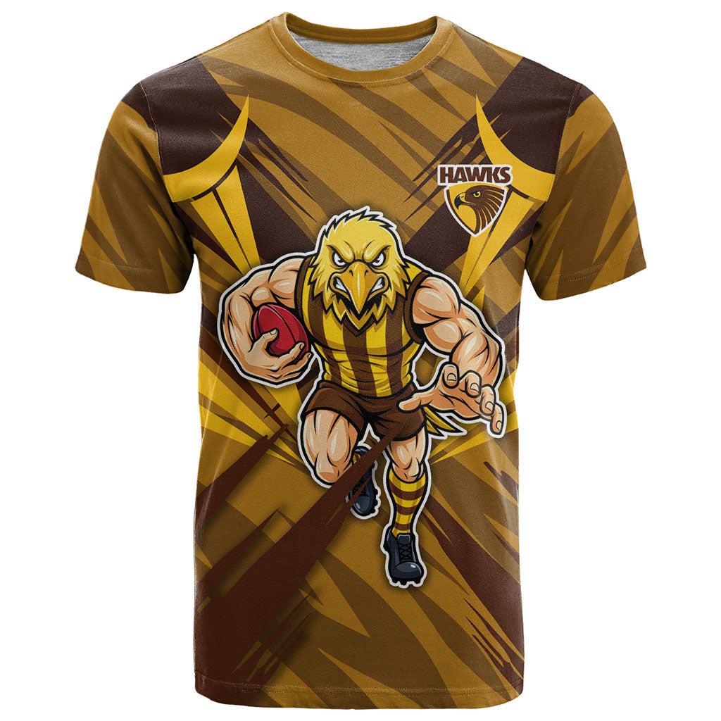 Hawthorn Hawks Australian Football T Shirt Fierce Bird Mascot - Bold Team Colors
