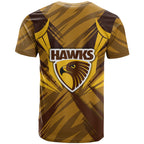 Hawthorn Hawks Australian Football T Shirt Fierce Bird Mascot - Bold Team Colors