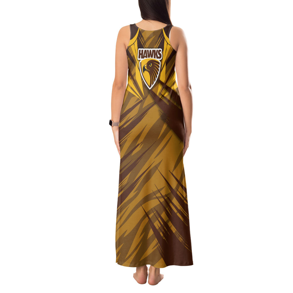 Hawthorn Hawks Australian Football Tank Maxi Dress Fierce Bird Mascot - Bold Team Colors