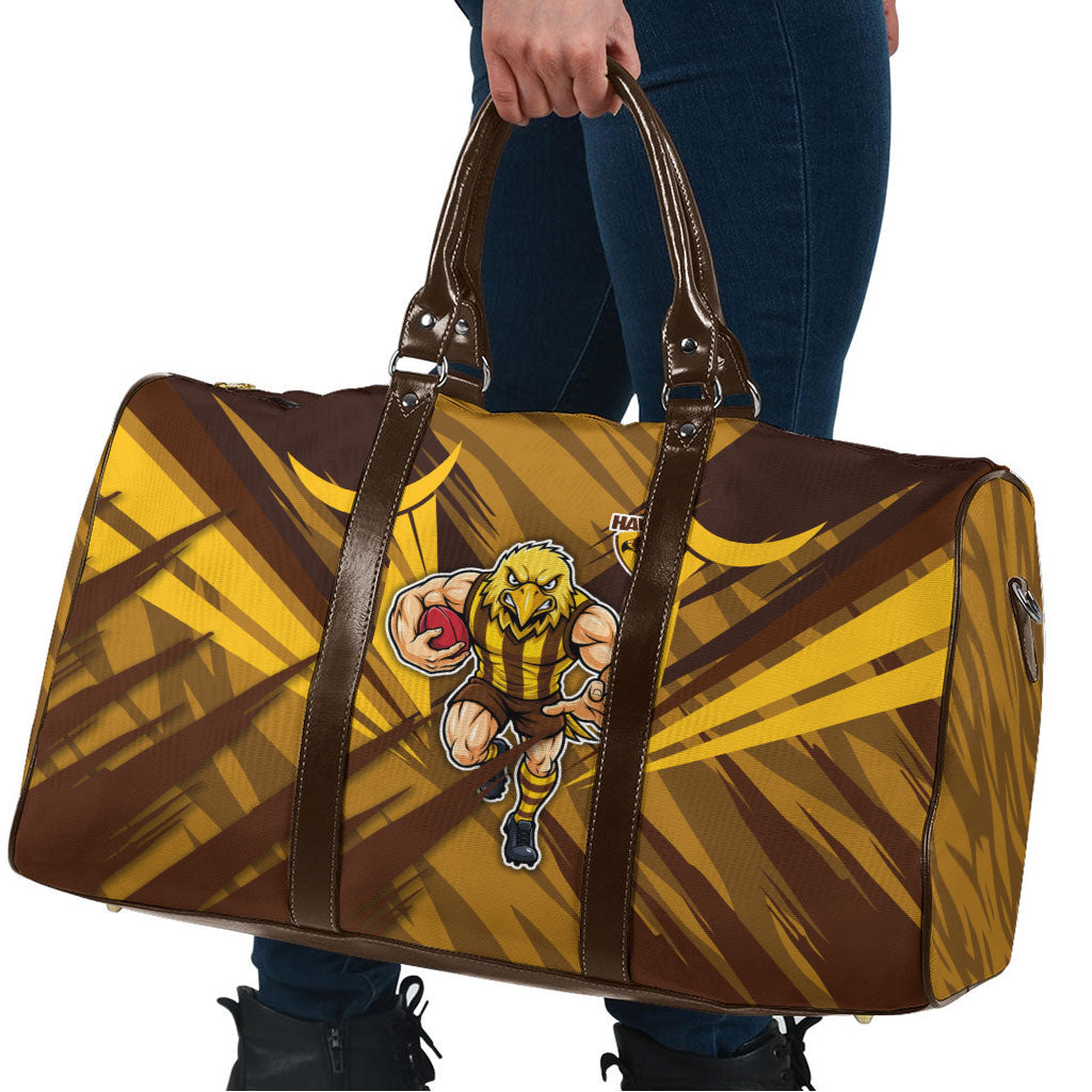 Hawthorn Hawks Australian Football Travel Bag Fierce Bird Mascot - Bold Team Colors