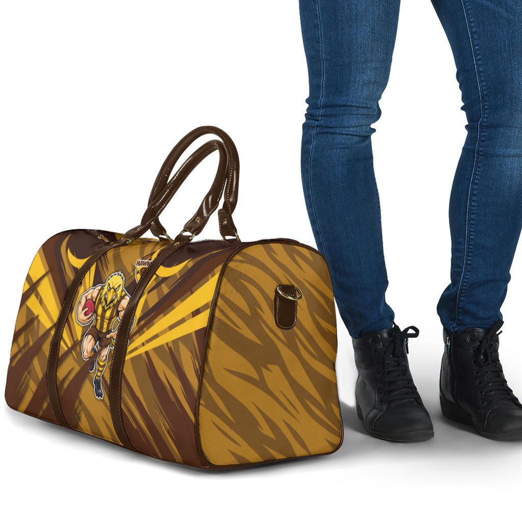 Hawthorn Hawks Australian Football Travel Bag Fierce Bird Mascot - Bold Team Colors