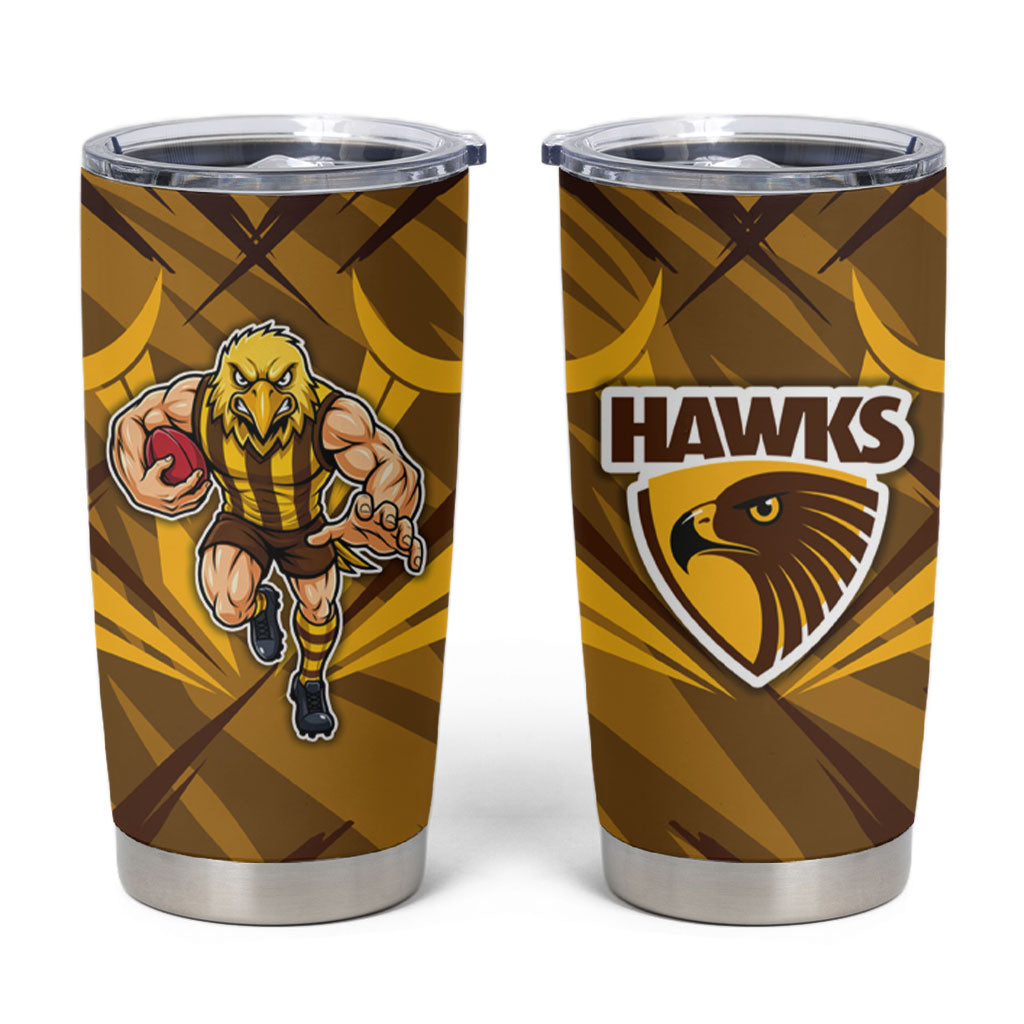 Hawthorn Hawks Australian Football Tumbler Cup Fierce Bird Mascot - Bold Team Colors