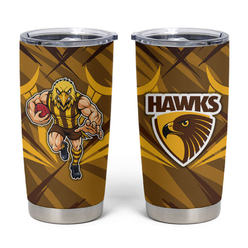 Hawthorn Hawks Australian Football Tumbler Cup Fierce Bird Mascot - Bold Team Colors