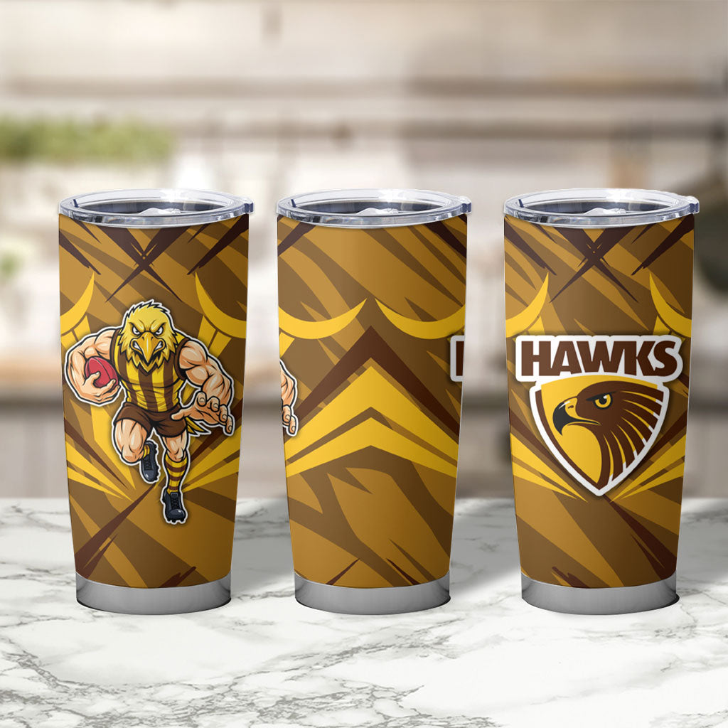 Hawthorn Hawks Australian Football Tumbler Cup Fierce Bird Mascot - Bold Team Colors