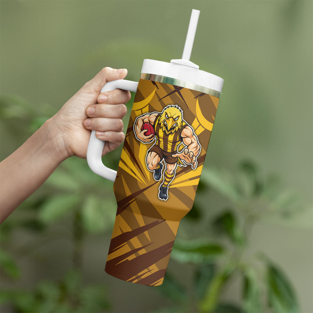 Hawthorn Hawks Australian Football Tumbler With Handle Fierce Bird Mascot - Bold Team Colors