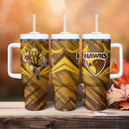 Hawthorn Hawks Australian Football Tumbler With Handle Fierce Bird Mascot - Bold Team Colors