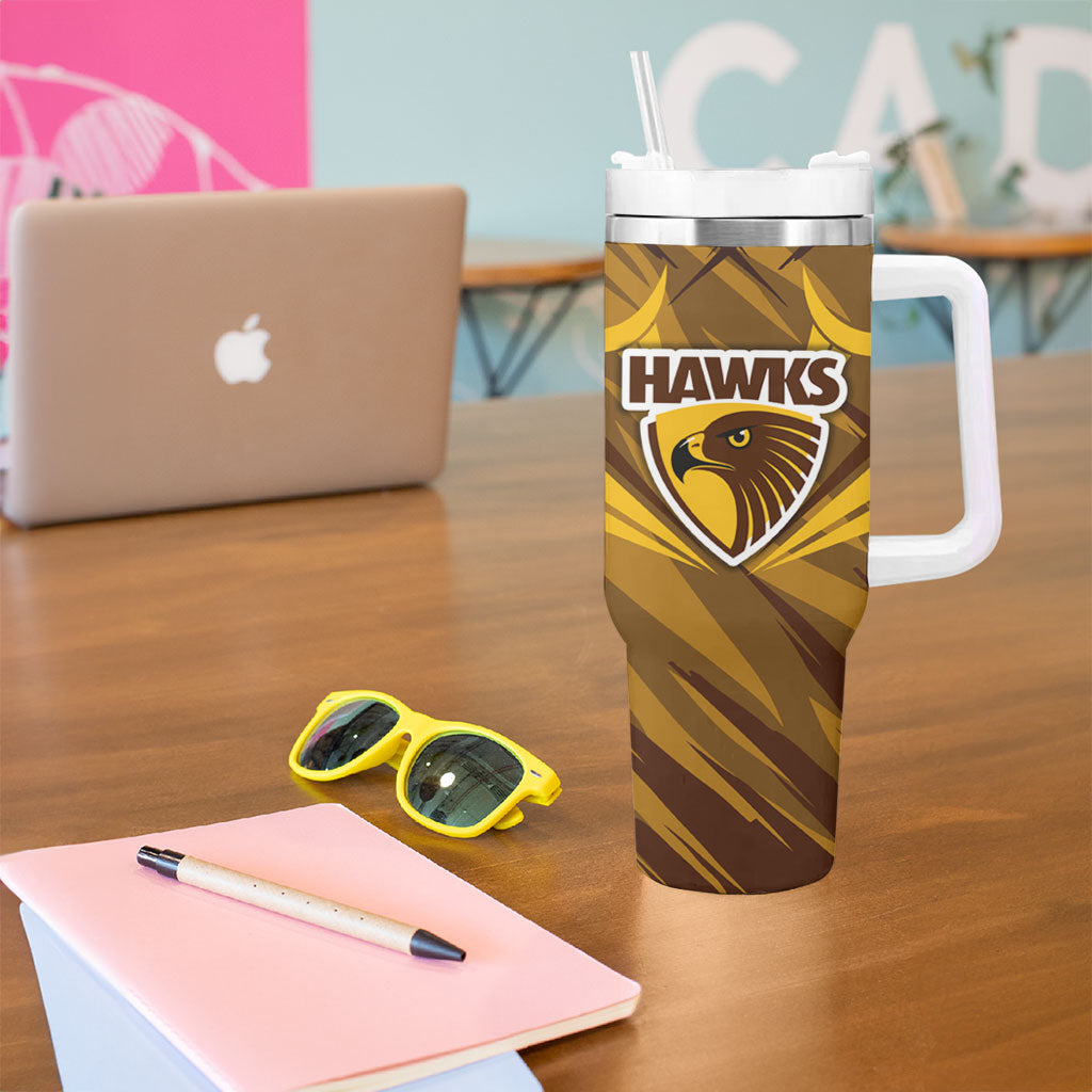 Hawthorn Hawks Australian Football Tumbler With Handle Fierce Bird Mascot - Bold Team Colors