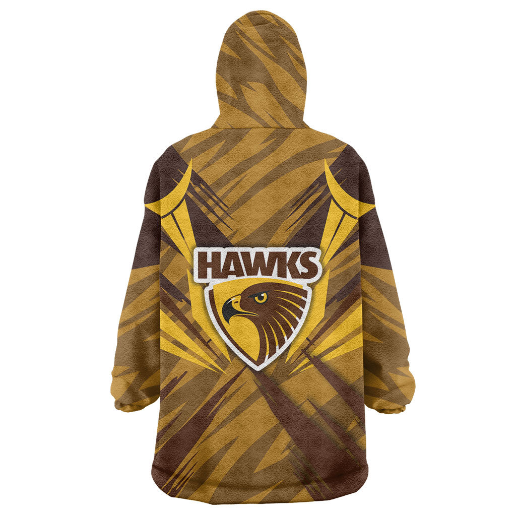 Hawthorn Hawks Australian Football Wearable Blanket Hoodie Fierce Bird Mascot - Bold Team Colors