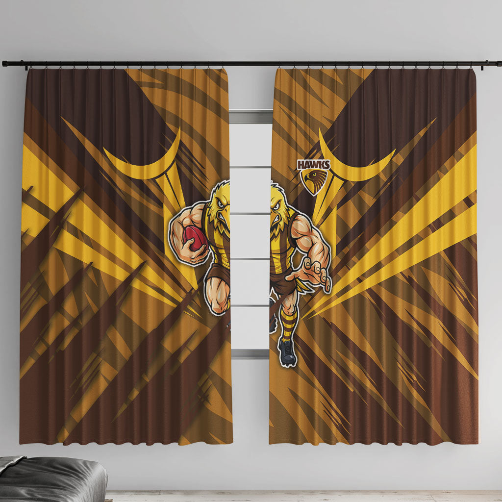 Hawthorn Hawks Australian Football Window Curtain Fierce Bird Mascot - Bold Team Colors