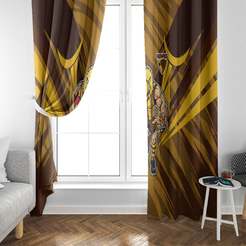 Hawthorn Hawks Australian Football Window Curtain Fierce Bird Mascot - Bold Team Colors