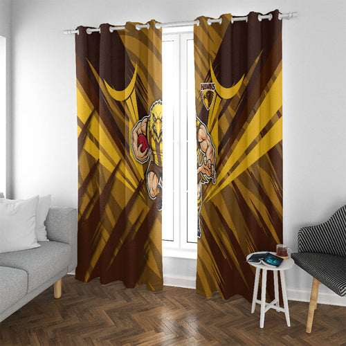 Hawthorn Hawks Australian Football Window Curtain Fierce Bird Mascot - Bold Team Colors