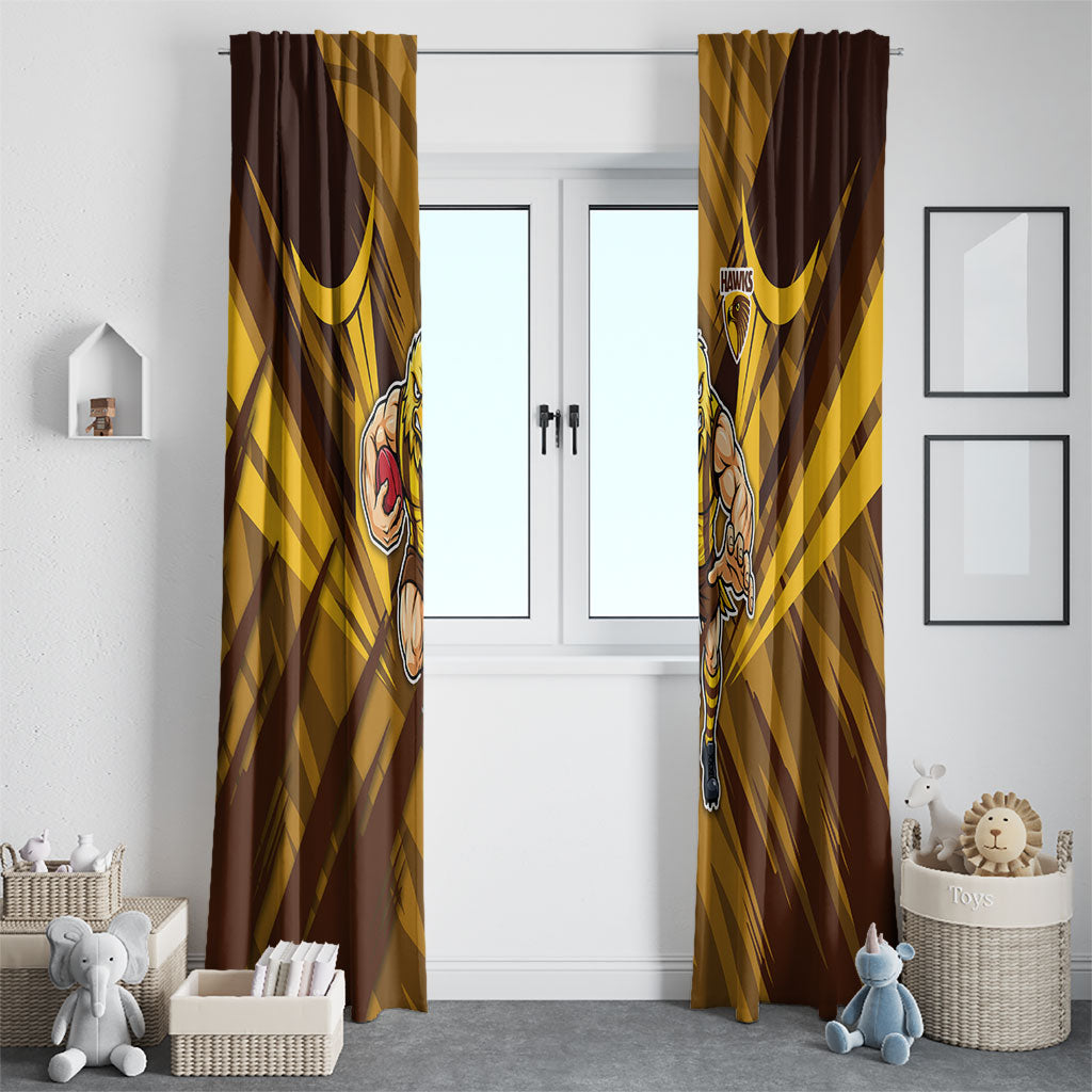 Hawthorn Hawks Australian Football Window Curtain Fierce Bird Mascot - Bold Team Colors