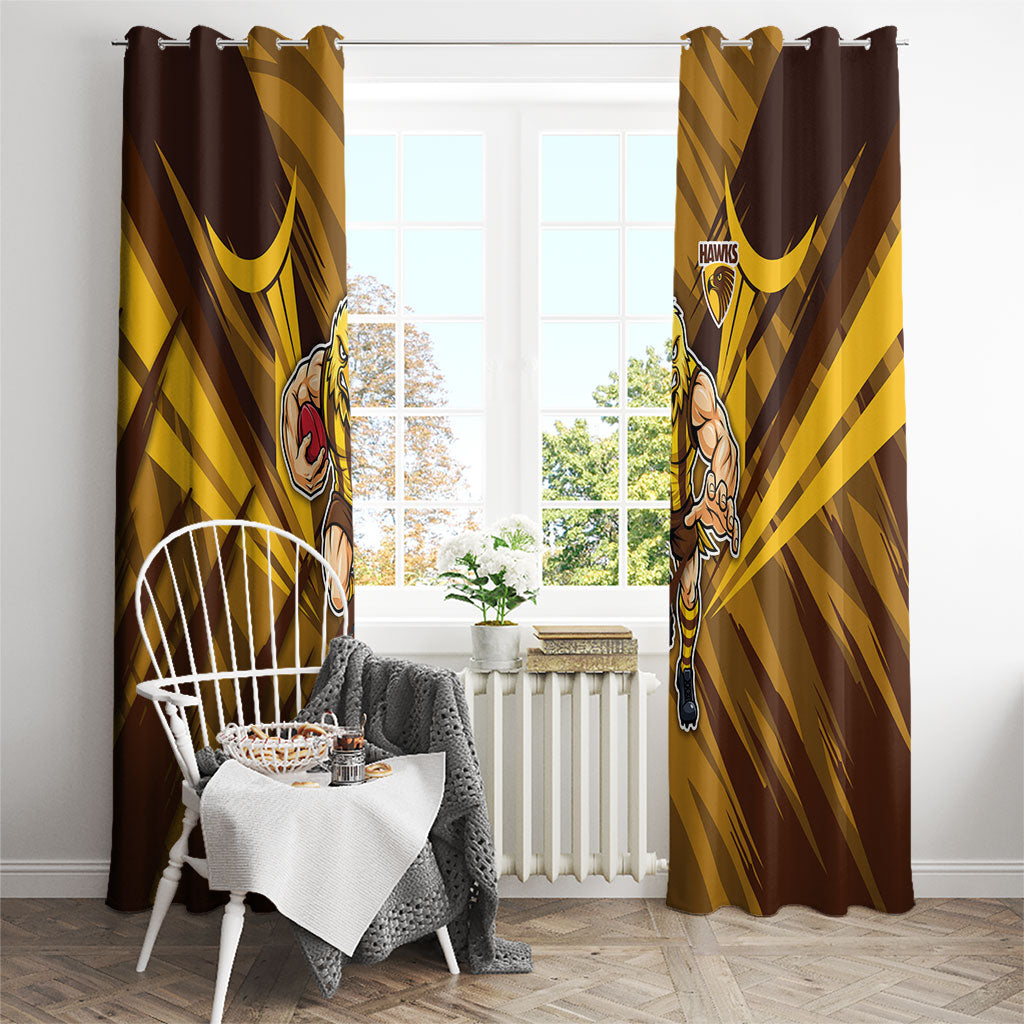 Hawthorn Hawks Australian Football Window Curtain Fierce Bird Mascot - Bold Team Colors