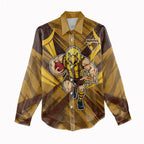 Hawthorn Hawks Australian Football Women Casual Shirt Fierce Bird Mascot - Bold Team Colors