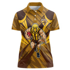 Hawthorn Hawks Australian Football Women Polo Shirt Fierce Bird Mascot - Bold Team Colors