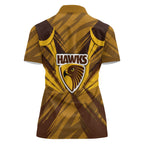 Hawthorn Hawks Australian Football Women Polo Shirt Fierce Bird Mascot - Bold Team Colors