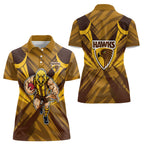 Hawthorn Hawks Australian Football Women Polo Shirt Fierce Bird Mascot - Bold Team Colors