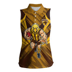 Hawthorn Hawks Australian Football Women Sleeveless Polo Shirt Fierce Bird Mascot - Bold Team Colors