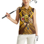 Hawthorn Hawks Australian Football Women Sleeveless Polo Shirt Fierce Bird Mascot - Bold Team Colors