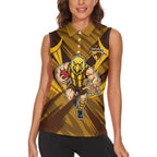 Hawthorn Hawks Australian Football Women Sleeveless Polo Shirt Fierce Bird Mascot - Bold Team Colors