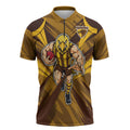 Hawthorn Hawks Australian Football Zipper Polo Shirt Fierce Bird Mascot - Bold Team Colors