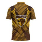 Hawthorn Hawks Australian Football Zipper Polo Shirt Fierce Bird Mascot - Bold Team Colors