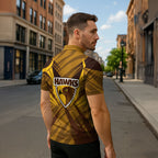 Hawthorn Hawks Australian Football Zipper Polo Shirt Fierce Bird Mascot - Bold Team Colors