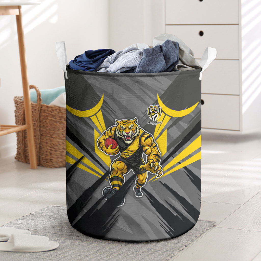 Richmond Tigers Australian Football Laundry Basket Fierce Tiger Mascot - Bold Team Colors