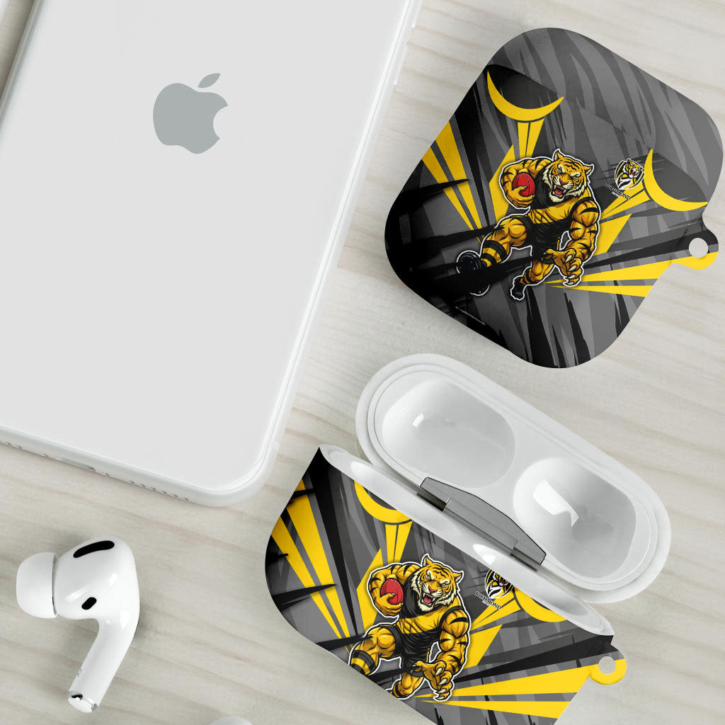 Richmond Tigers Australian Football AirPods Case Fierce Tiger Mascot - Bold Team Colors