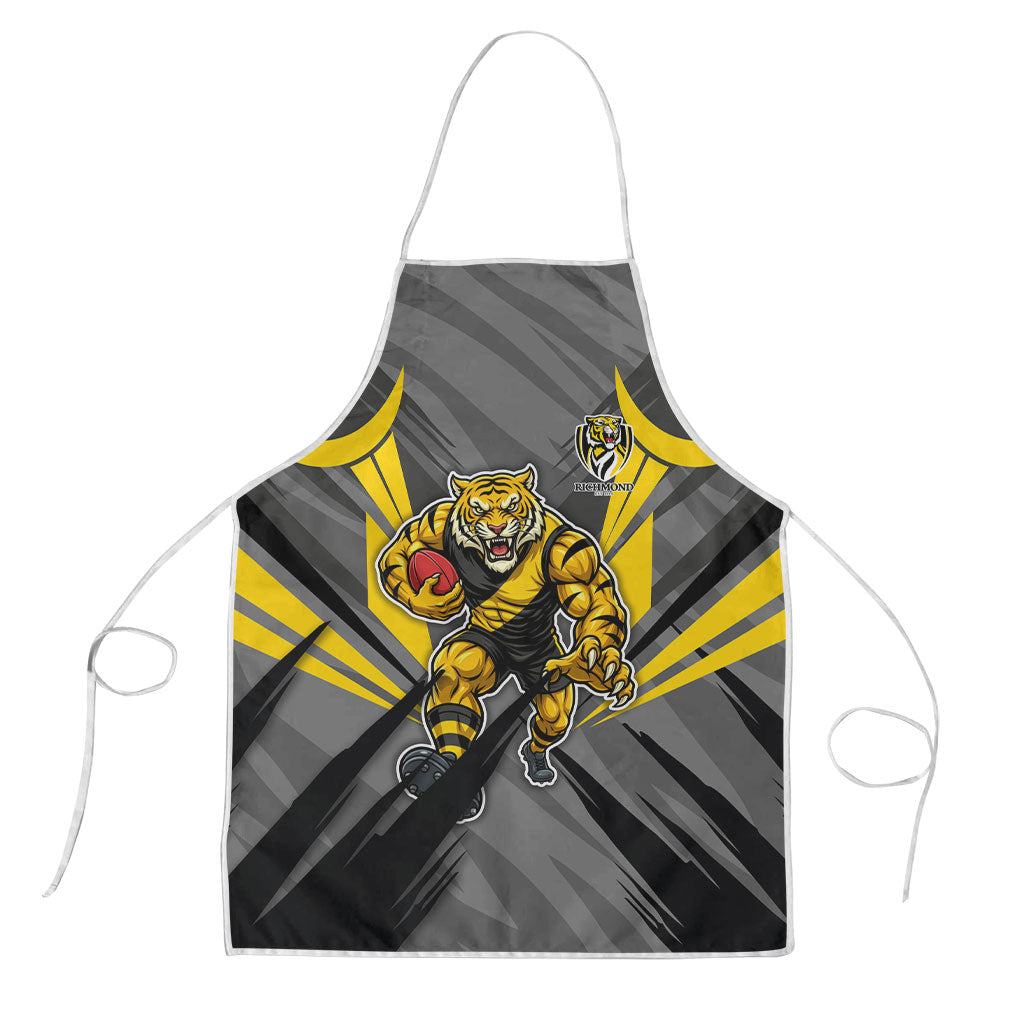 Richmond Tigers Australian Football Apron Fierce Tiger Mascot - Bold Team Colors