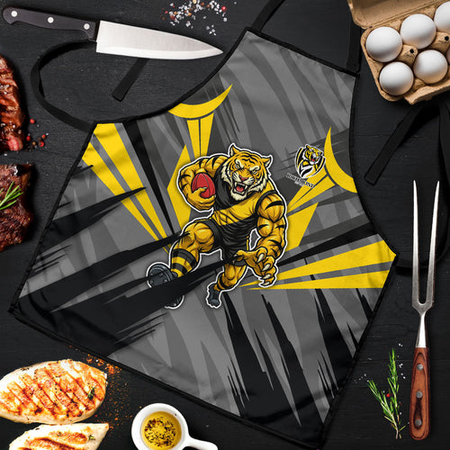 Richmond Tigers Australian Football Apron Fierce Tiger Mascot - Bold Team Colors