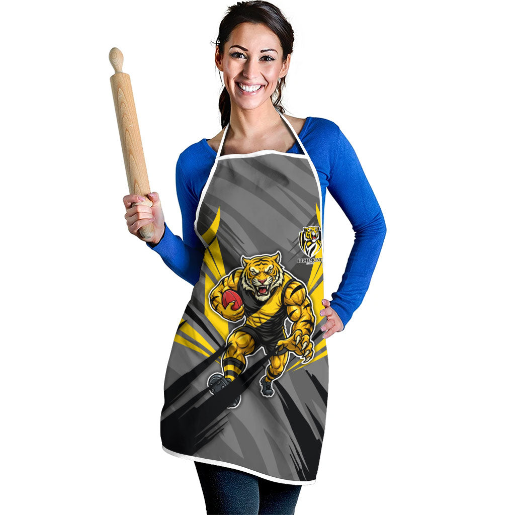 Richmond Tigers Australian Football Apron Fierce Tiger Mascot - Bold Team Colors